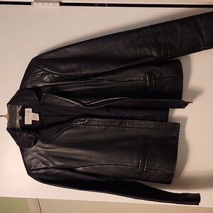 Casual Corner womens leather coat size small